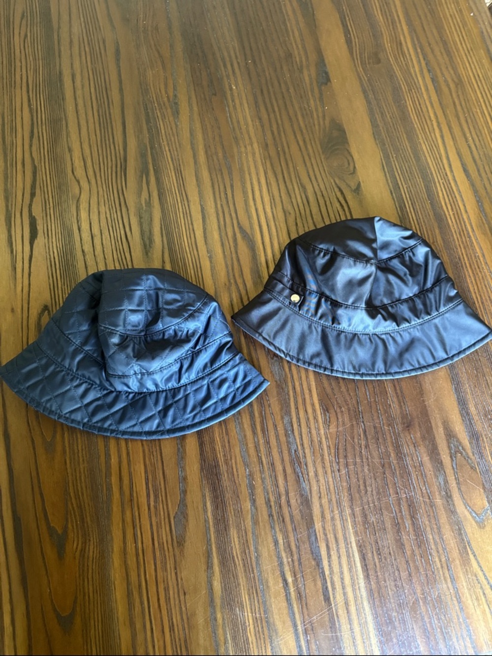 Black and Navy Blue Bucket Hat Bundle- Lightweight Quilted Rain-Ready Hat